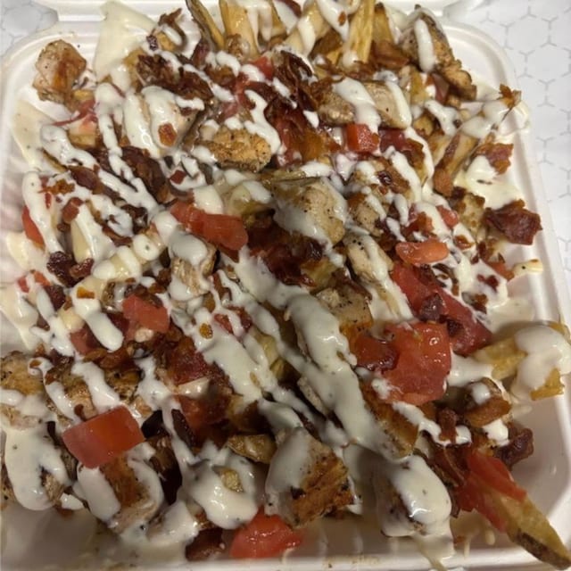 Grilled Chicken Bacon Ranch Fries.